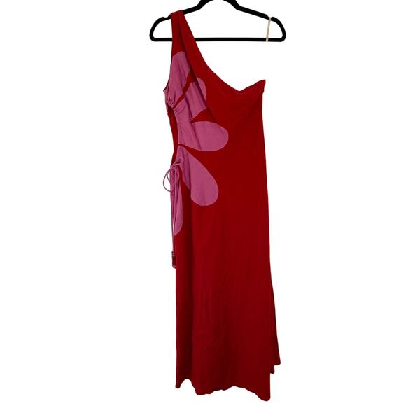 NWT FARM Rio Cutout Flower Midi Dress in Red Small - Picture 3 of 15